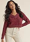 Cropped front view V-Neck Sweater