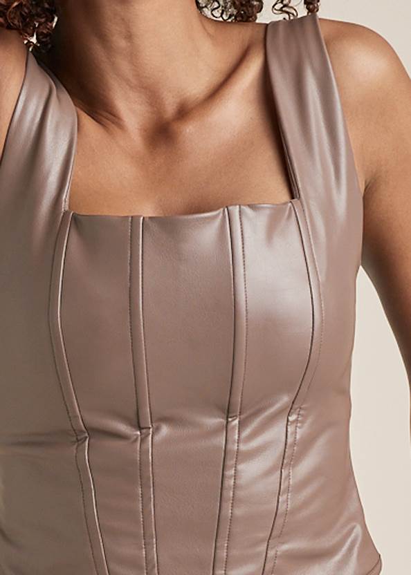 Alternate View Faux-Leather Corset Top