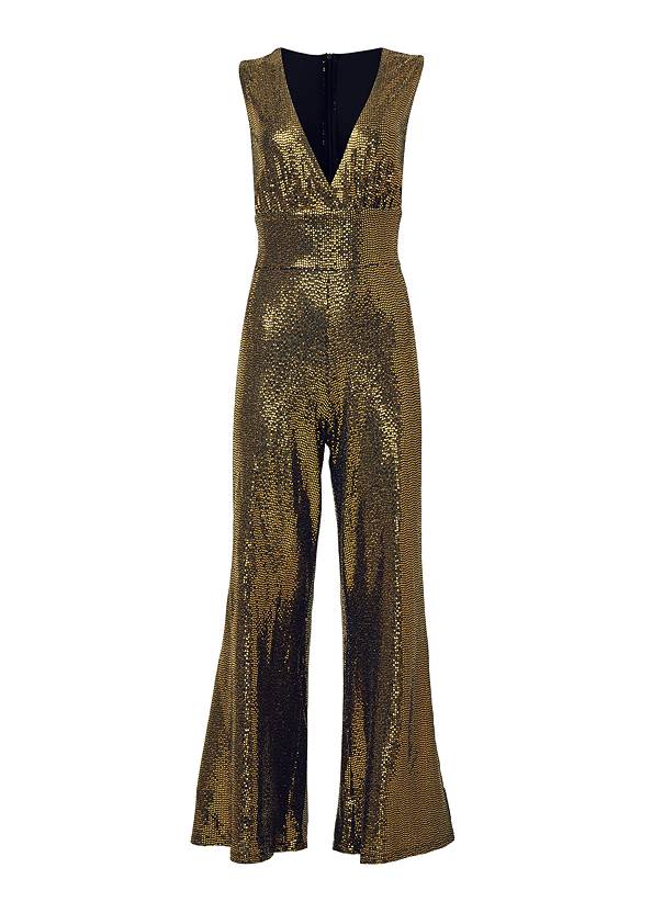 Ghost with background front view Wide Leg Shimmer Jumpsuit