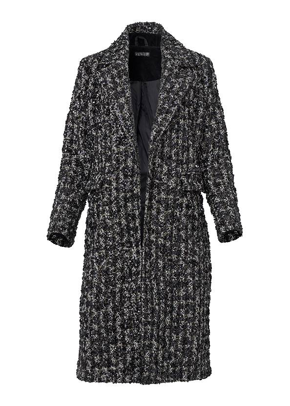 Ghost with background front view Sequin Detail Tweed Coat