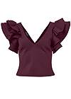 Ghost with background front view Ruffle Sleeve V-Neck Top