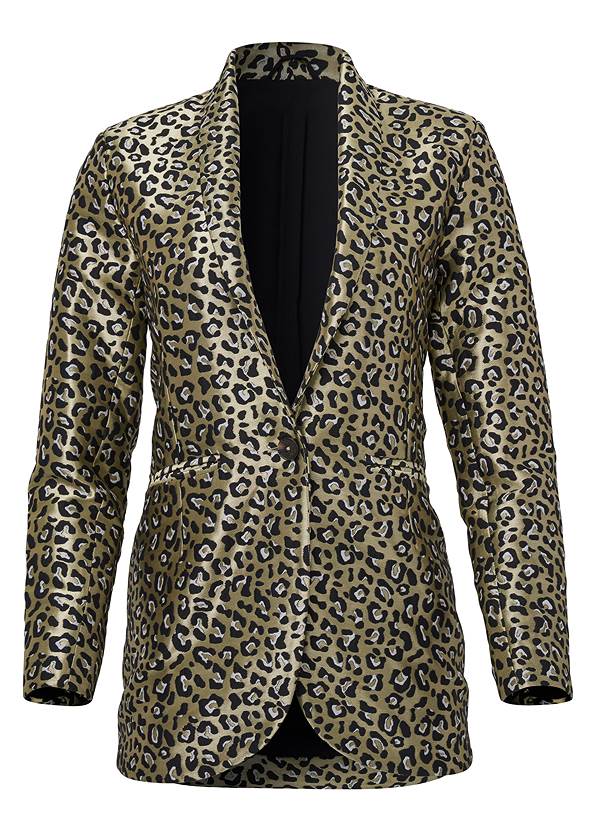 Ghost with background front view Leopard Jacquard Blazer