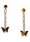 Flatshot  view Butterfly Chain Earrings