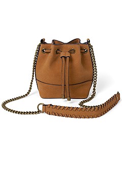 SUEDE BUCKET BAG in Camel | VENUS