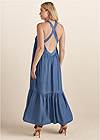 BACK View Chambray Tiered Maxi Dress