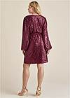Back View Belted Sequin Wrap Dress