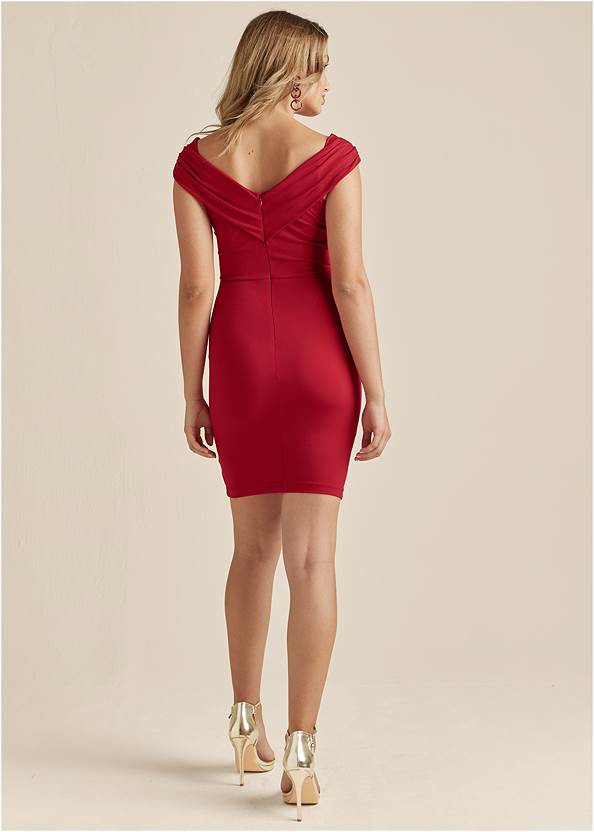 BACK View Ruched Bodycon Dress