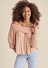 Front View Off-Shoulder Knit Top