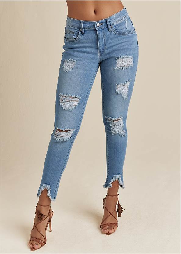 Alternate View Triangle Hem Jeans