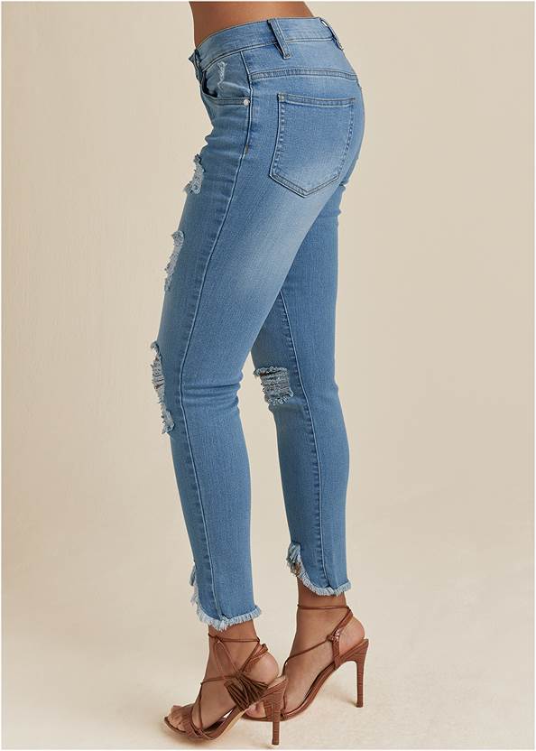 Full back view Triangle Hem Jeans