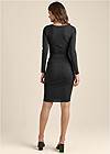 BACK View Ruched Long Sleeve Dress