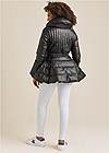 Full back view Faux Leather Peplum Jacket