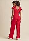 Full back view Ruffle Sleeve Jumpsuit