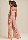 BACK View Strapless Shimmer Jumpsuit