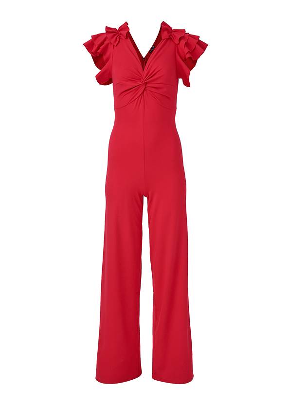 Ghost with background front view Ruffle Sleeve Jumpsuit