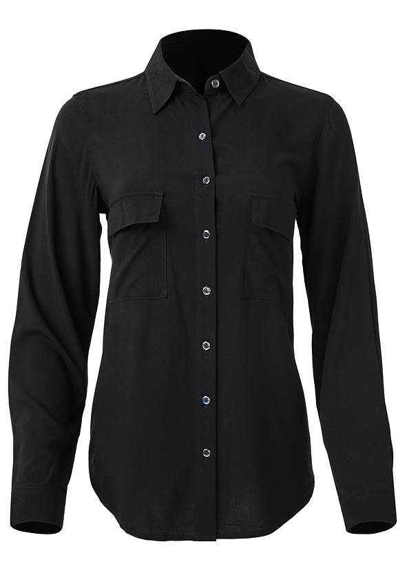 Cropped front view Button-Up Blouse