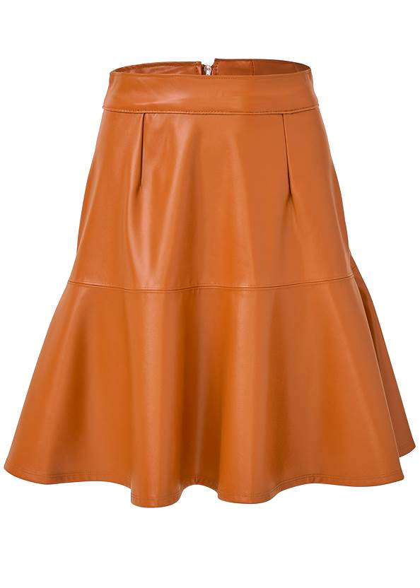 Ghost with background  view Faux Leather Trumpet Skirt