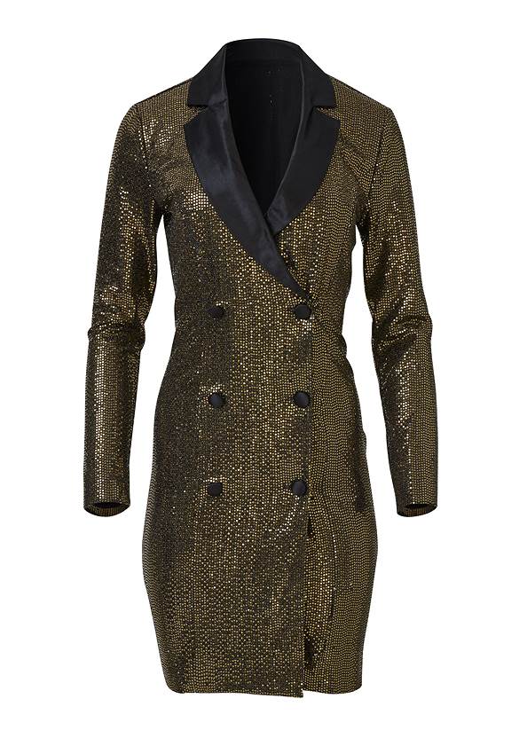Ghost with background front view Metallic Blazer Dress