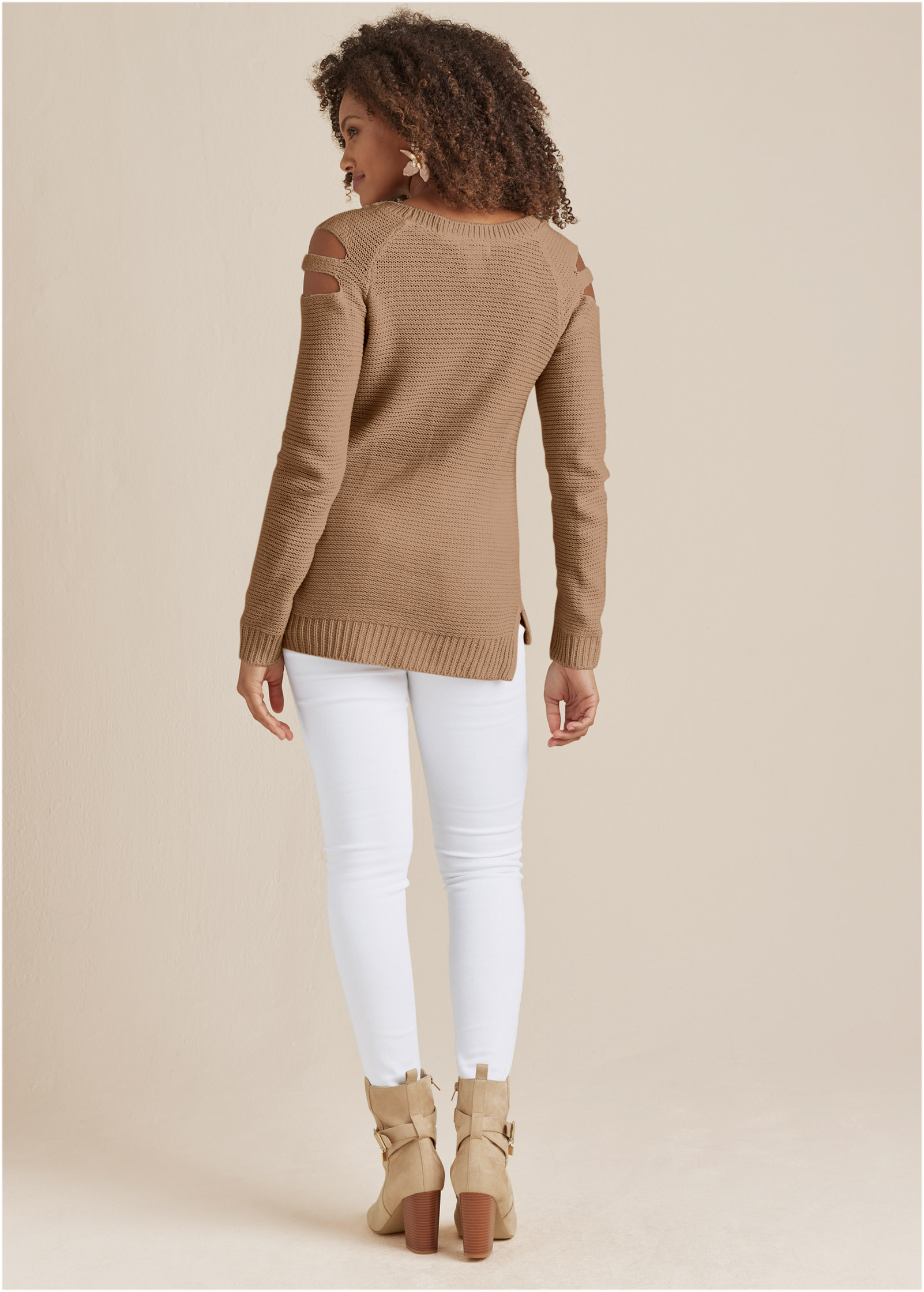 Sweater with clearance arm cutouts