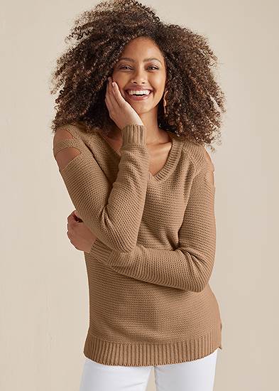 Cutout Sleeve Sweater