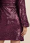 Detail front view Belted Sequin Wrap Dress
