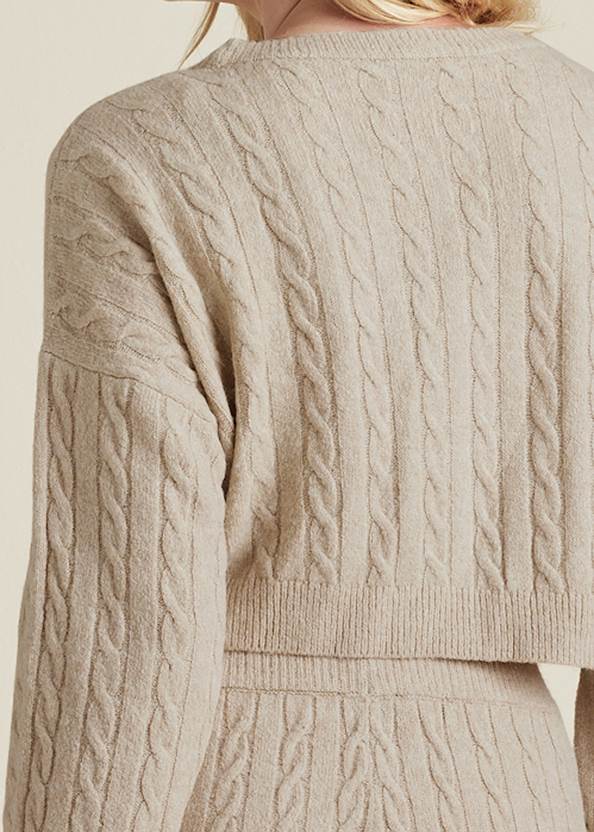 Alternate View Cable Knit Cropped Sweater
