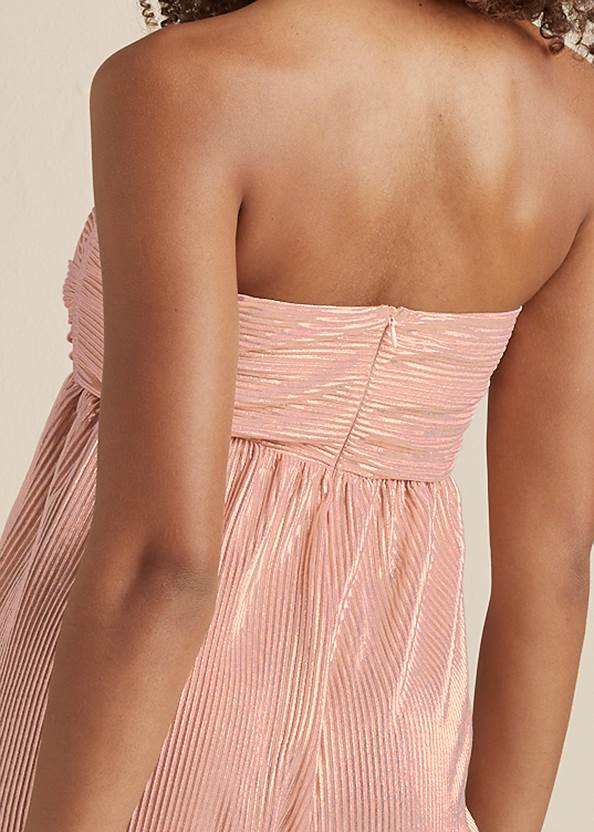 Detail back view Strapless Shimmer Jumpsuit