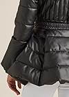 Detail back view Faux Leather Peplum Jacket
