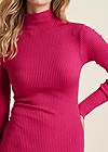 Detail front view Mock Neck Sweater Dress