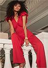 Front View Ruffle Sleeve Jumpsuit