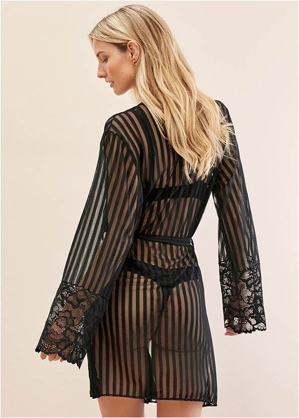 Cropped back view Illusion Lace Robe