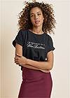 Cropped front view Wine Christmas Graphic Tee