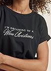 Detail front view Wine Christmas Graphic Tee