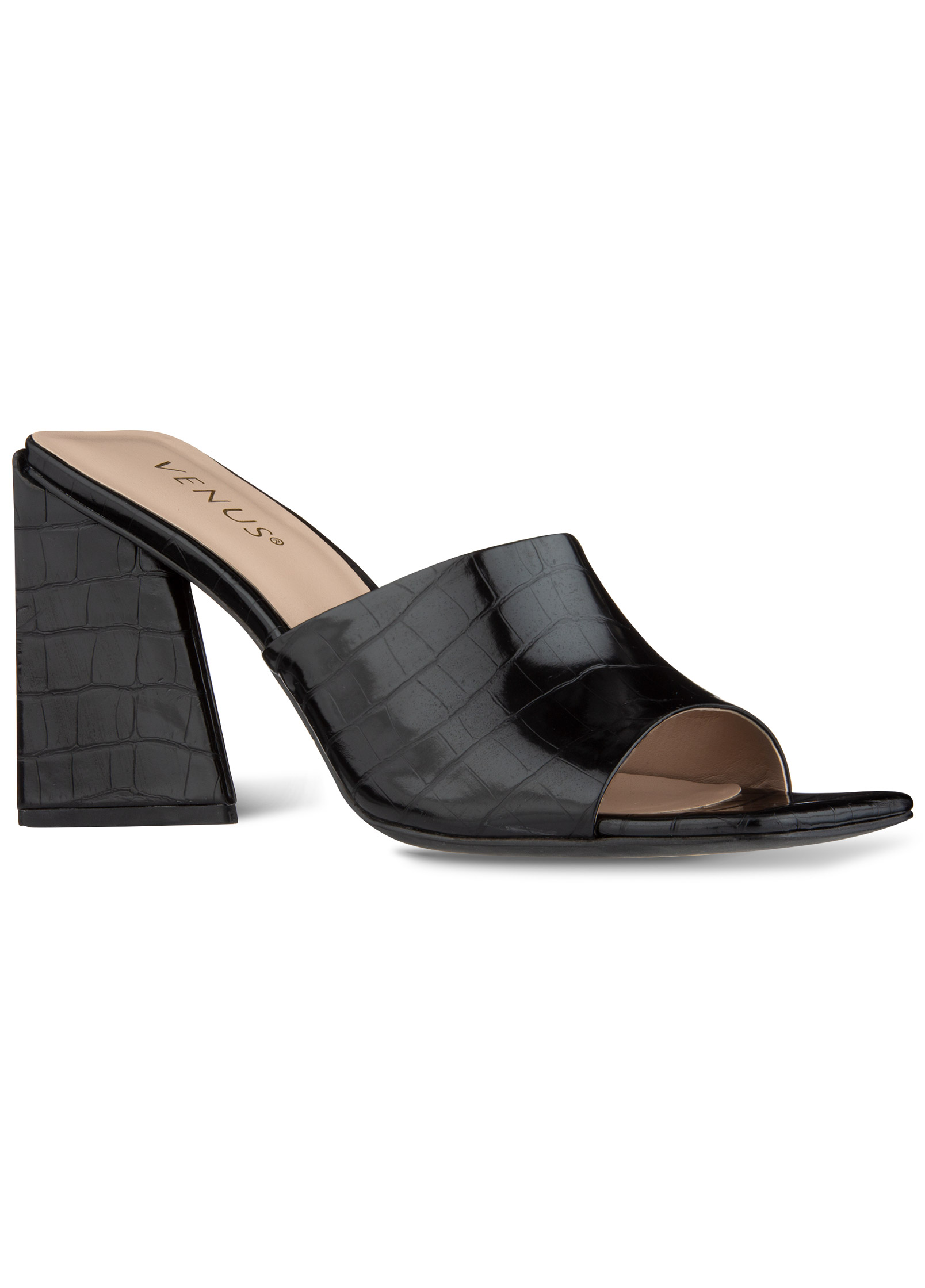 Black crocodile online mules