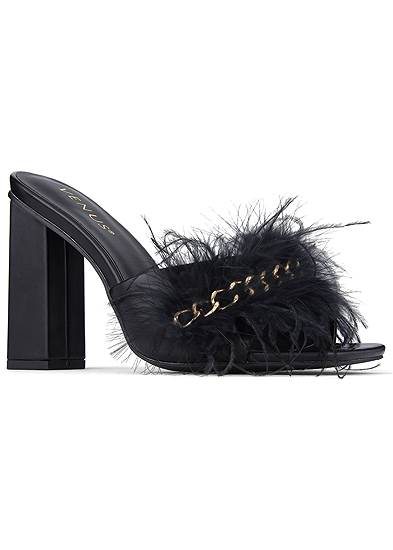 Square Toe Feather Heels