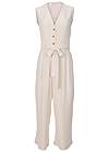 Ghost with background front view Button Front Linen Jumpsuit