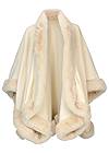 Flatshot  view Faux Fur Trim Wrap Shawl