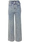 Ghost with background front view Rhinestone Cut Out Jeans