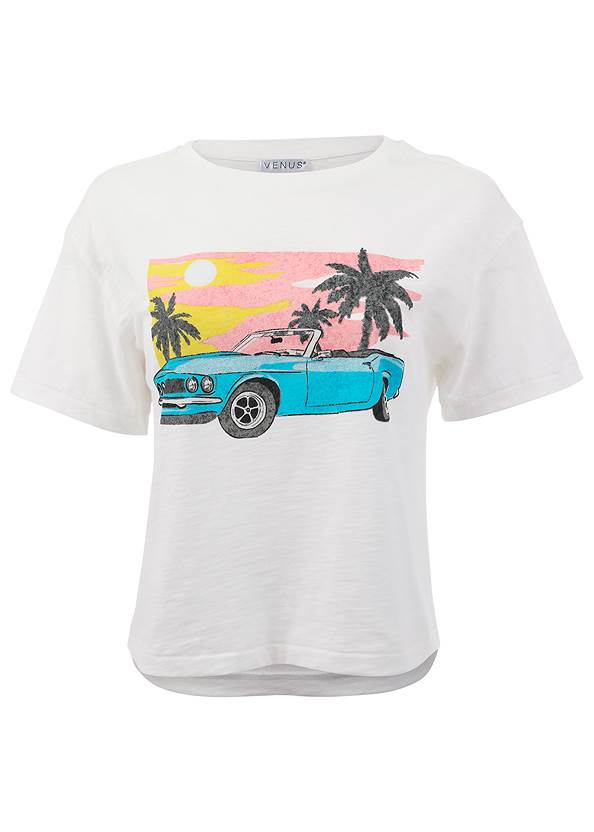 Ghost with background front view Miami Car Graphic Tee