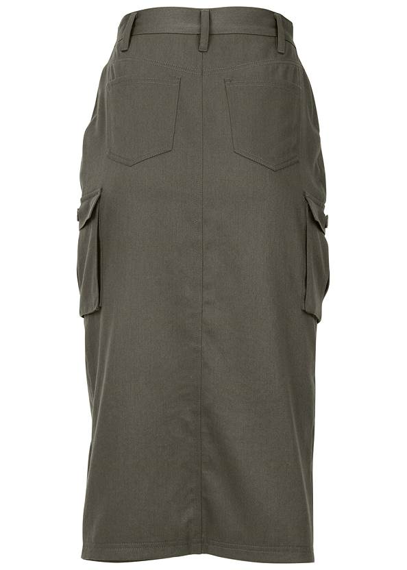 Ghost with background back view Relaxed Twill Midi Skirt