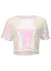 Ghost with background front view Stretch Sequin Top