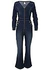 Ghost with background front view Zip Front Denim Jumpsuit