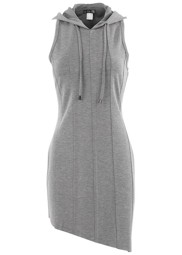 Ghost with background front view Hooded Seam Detail Dress