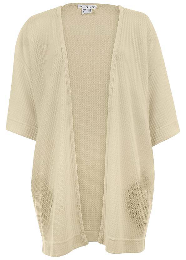 Ghost with background front view Cozy Waffle Knit Kimono