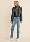 Full back view Faux-Leather Moto Jacket