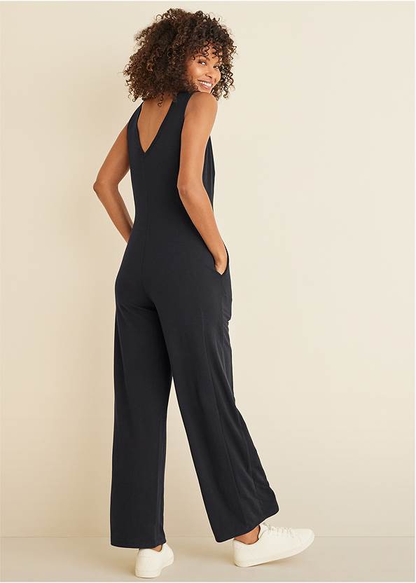 BACK View Relaxed V-Neck Jumpsuit