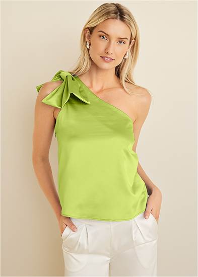 Bow Detail One-Shoulder Top