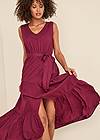 Full front view Wrap Tiered Maxi Dress