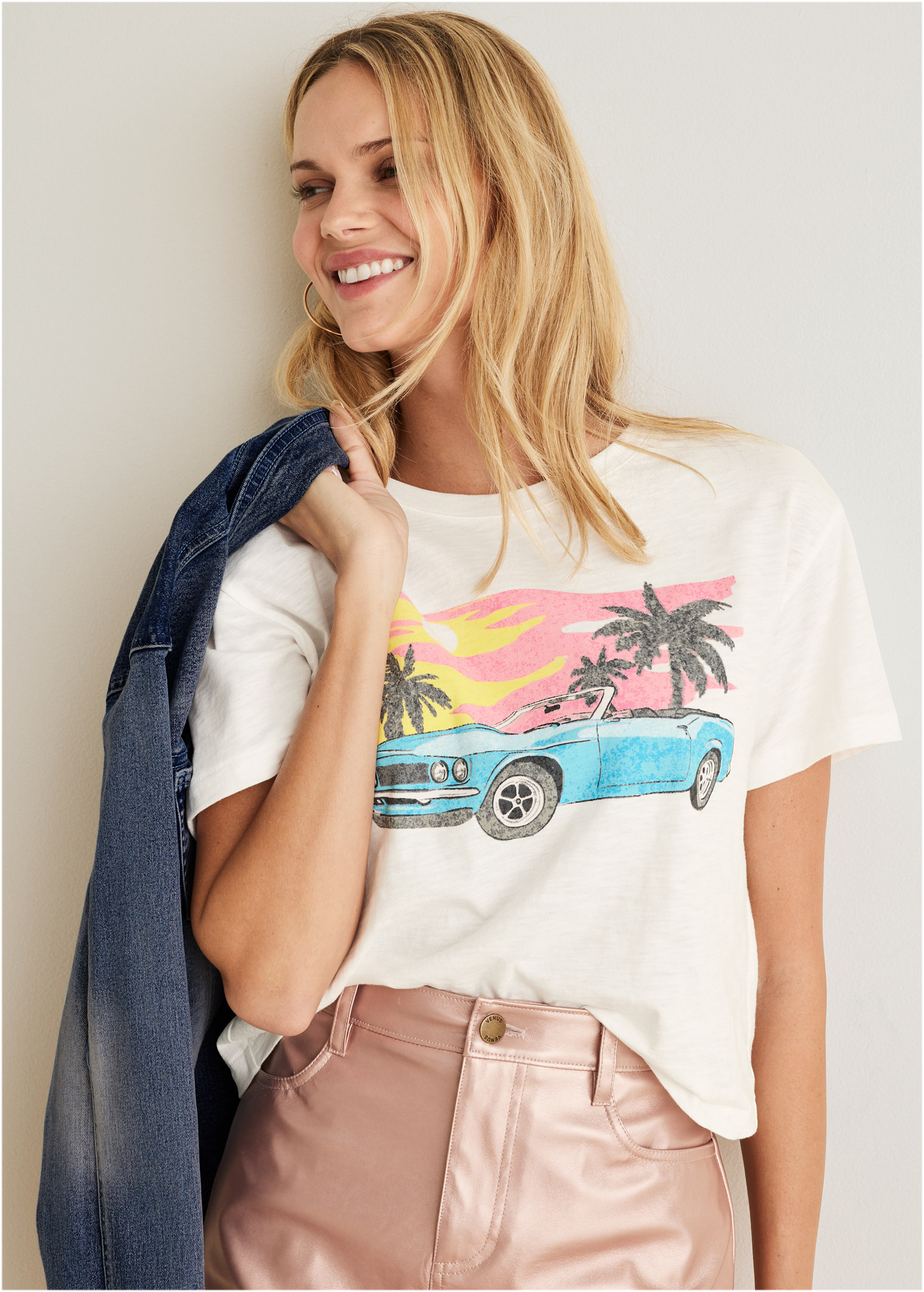 MIAMI CAR GRAPHIC TEE in Off White | VENUS