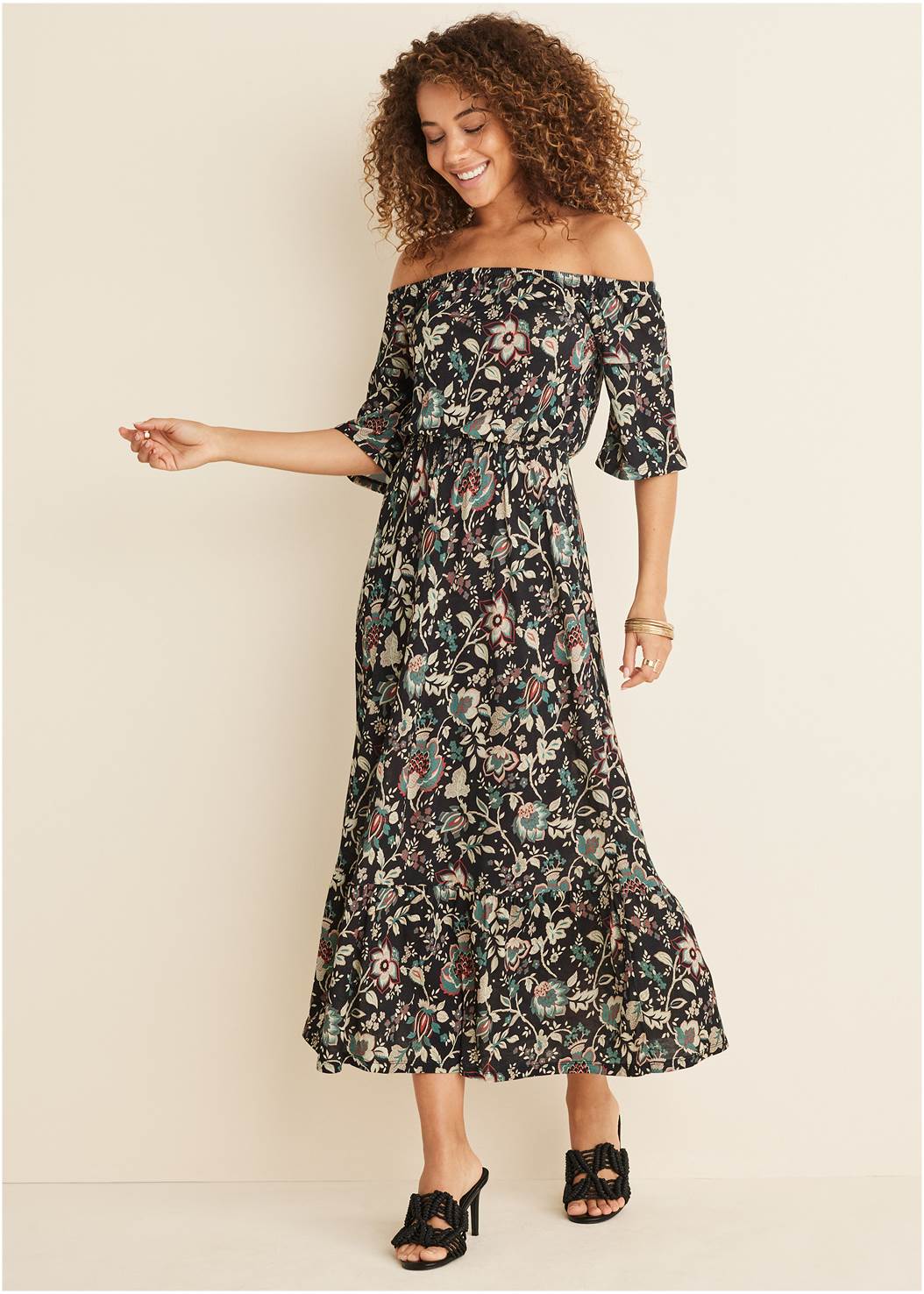 Floral Off The Shoulder Maxi Dress